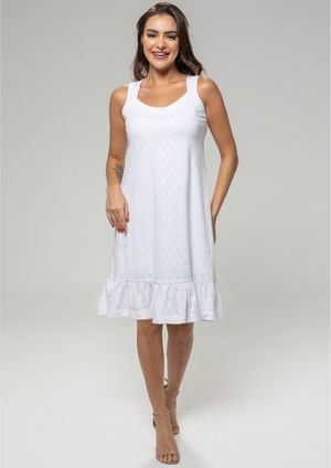 Vestido Pau a Pique Regata Algodão Branco