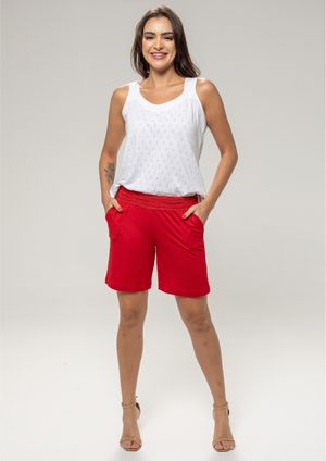 Shorts Pau a Pique Moletinho Vermelho