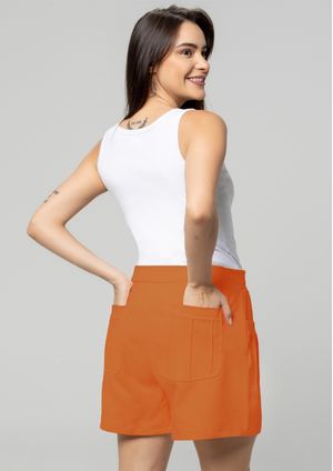 Shorts Pau a Pique Moletinho Terracota