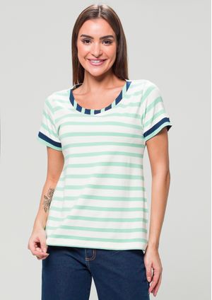 Blusa Pau a Pique Listrada Verde