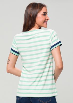 Blusa Pau a Pique Listrada Verde