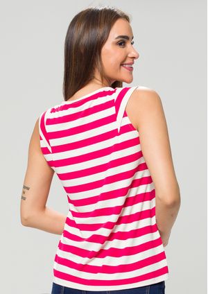 Blusa Pau a Pique Listrada Pink