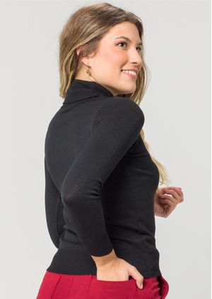 Blusa Cacharrel Pau a Pique m/l Modal Preto