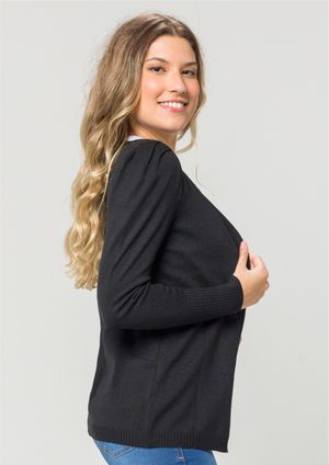 Casaco Pau a Pique Básico Modal Preto