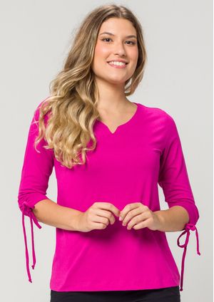 Blusa Pau a Pique Básica de Viscolycra Fúcsia