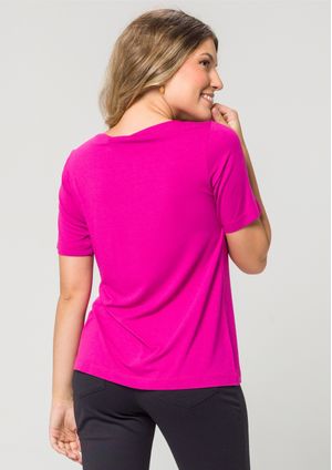 Blusa Pau a Pique Básica de Viscolycra Fúcsia