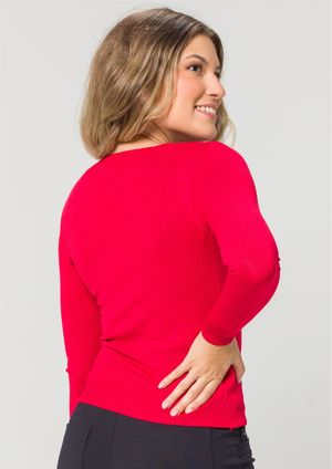 Blusa m/l Pau a Pique Modal Vermelho