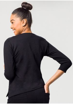 Blusa 3/4 Pau a Pique Básica Preto