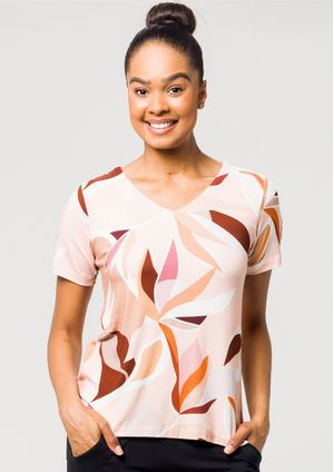 Blusa Pau a Pique Estampada Salmom