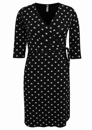 Vestido 3/4 Pau a Pique em poá Preto
