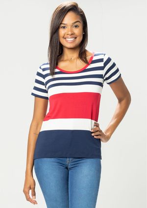 Blusa Pau a Pique Listrada Vermelho