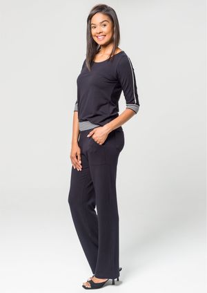 Calça Pau a Pique Básica Moletinho Preto