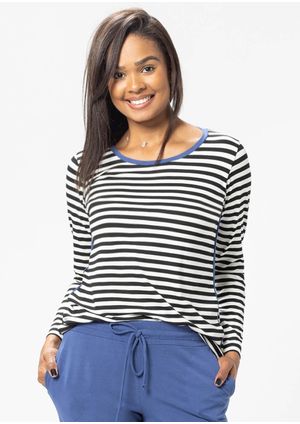 Blusa Manga Longa Pau a Pique Listrada Preto