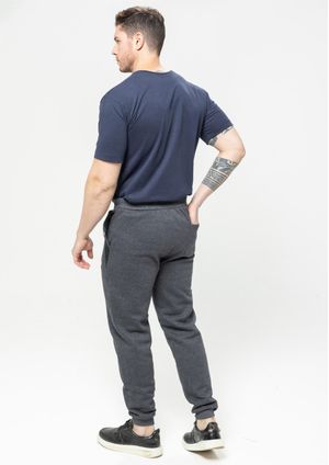 Calça Básica Pau a Pique Moletom Cinza Mescla