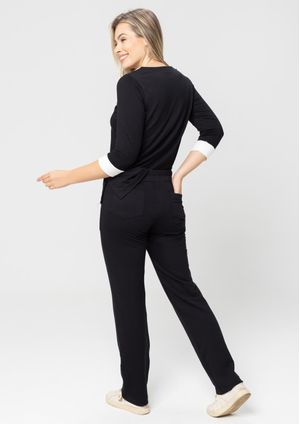 Calça Básica Pau a Pique Moletinho Preto