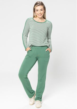 Calça Básica Pau a Pique Moletinho Verde