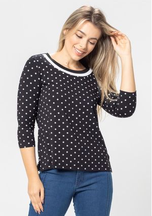 Blusa Pau a Pique Poá Preto