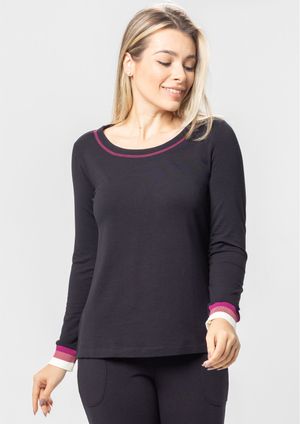 Blusa Manga longa Pau a Pique Básica Preto