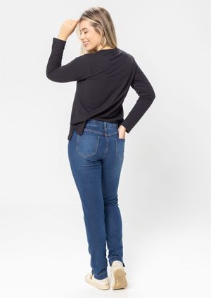 Calça Jeans Skinny Pau a Pique Básica Azul Claro
