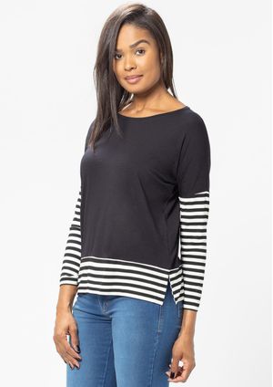 Blusa Pau a Pique Manga Longa Preto