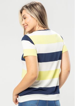 Blusa Pau a Pique Listrada Verde Limão