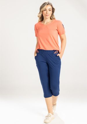Calça Capri Pau a Pique Básica Azul Marinho