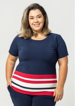 Blusa Pau a Pique Listrada Vermelho