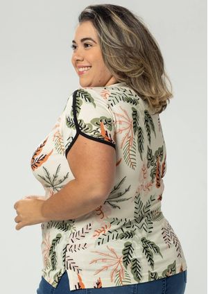 Blusa Pau a Pique Estampada Verde