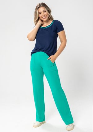 Calça Básica Pau a Pique Moletinho Verde