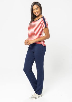 Calça Básica Pau a Pique Moletinho Azul Marinho