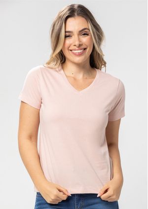 Baby Look Pau a Pique Básica Rosê