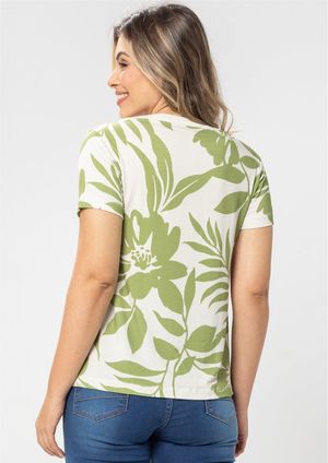 Blusa Pau a Pique Estampada Verde