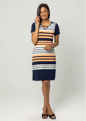Vestido Pau a Pique Listrado Papaia