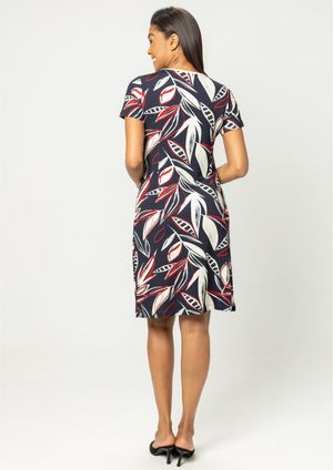 Vestido Pau a Pique Estampado Azul Marinho