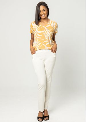 Calça Pau a Pique Básica Moletinho Off White