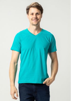 Camiseta Pau a Pique Masculina Azul Turquesa