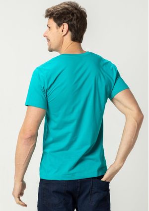 Camiseta Pau a Pique Masculina Azul Turquesa