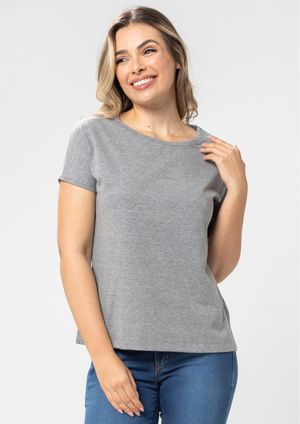 Blusa Básica Pau a Pique Algodão Mescla