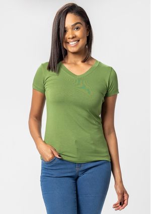 Blusa Básica Pau a Pique Verde Musgo