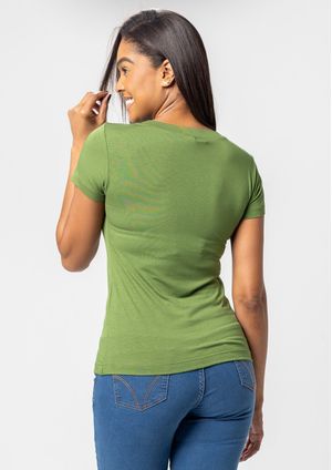 Blusa Básica Pau a Pique Verde Musgo