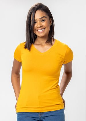 Blusa Pau a Pique Básica Mostarda