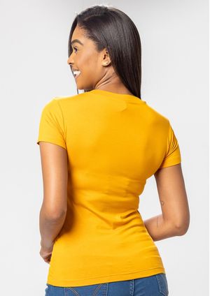 Blusa Pau a Pique Básica Mostarda