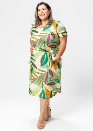 Vestido Pau a Pique Estampado Verde