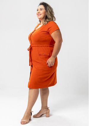 Vestido Pau a Pique Algodão Básico Telha