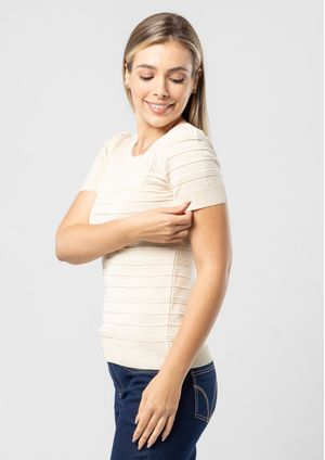Blusa Pau a Pique Modal Bege