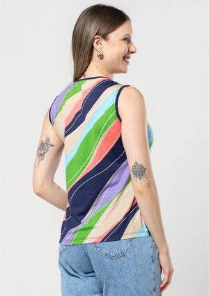 Regata Pau a Pique Estampada Lilás
