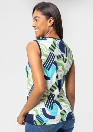 Regata Pau a Pique Estampada Verde