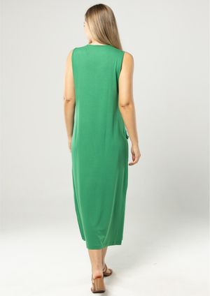 Vestido Midi Pau a Pique Básico Verde