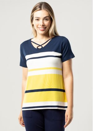 Blusa Pau a Pique Listrada Amarelo