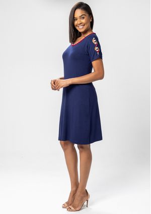 Vestido Pau a Pique Náutico Azul Marinho